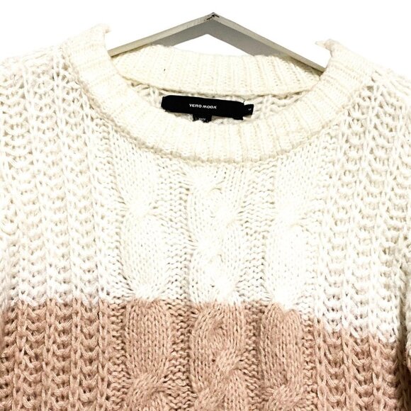 VERO MODA Becca Colorblock Cable sweater, Size M - Picture 6 of 11